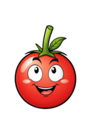 ai generado rojo tomate con contento cara png