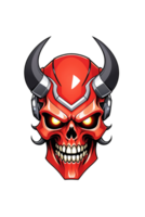 AI generated Mecha Devil Skull Illustration png