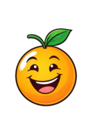 AI generated Orange with happy face png