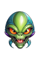 AI generated Monster alien head png