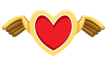 Love heart wing shaped png