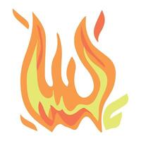 Fire flame vector icon. Fire silhouette illustration.