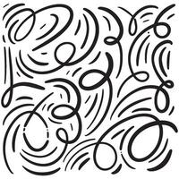 Hand drawn pencil lines and squiggles set. Vector charcoal smears, striketrhoughs and swirls. Doodle style sketchy lines. Horizontal wavy strokes collection. Scratchy strokes with rough edges.