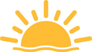 A half sun is setting downwards icon sunset concept for graphic design, logo, website, social media, mobile app, UI illustration png