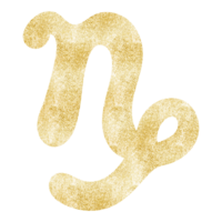 Gold capricorn zodiac symbol illustration. Simple zodiac icon. luxury, esoteric zodiac sign concept. Astrological calendar. Horoscope astrology. Fit for paranormal, tarot readers and astrologers png
