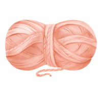 A watercolor illustration of a pink thread spool. Made of wool and cotton fibers. for crafting enthusiasts, sewing shops, textile manufacturers, educational materials for sewing and knitting classes png