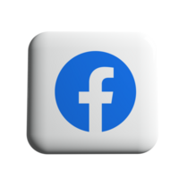 Facebook logo. Realistic social media icon logotype, PNG Free