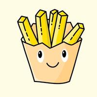 francés papas fritas ilustración lata ser usado como icono y clipart, de colores íconos en beige antecedentes vector