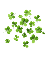 AI generated illustration of falling clover leaves ai generated png