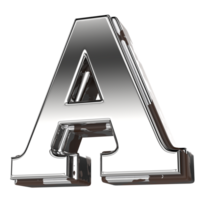 Silver Letter A 3d Rendering png