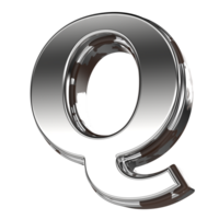 Silber Brief q 3d Rendern png