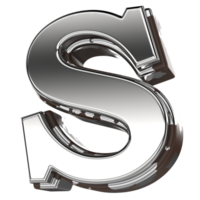 argent lettre s 3d le rendu png