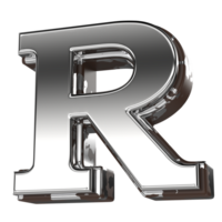 Silver Letter R 3d Rendering png