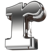 argent lettre r petit 3d le rendu png