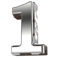 Silver Number 1 3d png