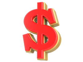 aantal symbool dollar 3d renderen png