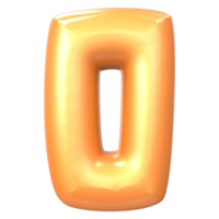 oro número 0 0 3d hacer png