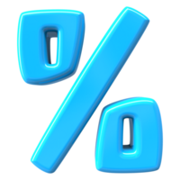 Blue Symbol Percent 3D Render png