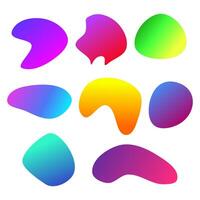 Set of futuristic blob gradient vector. vector