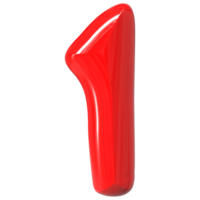 Red Number 1 3D Render png