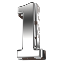 Silver Letter l Small 3d Rendering png