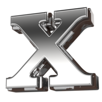 argento lettera X 3d interpretazione png