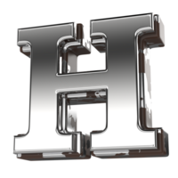 argent lettre h 3d le rendu png