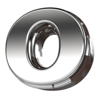 Silver Letter o Small 3d Rendering png