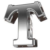 Silver Letter T 3d Rendering png