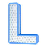 L Letter Blue 3D Render png