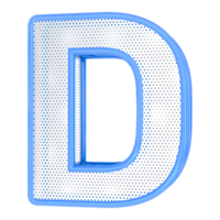 D Letter Blue 3D Render png