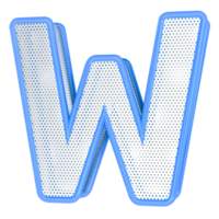 w lettera blu 3d rendere png