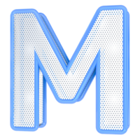 M Letter Blue 3D Render png