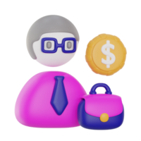 professional business 3d icon illustration. financial technology 3d rendering png