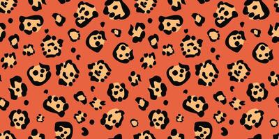 Seamless pattern with abstract animal print. Painting of jaguar, leopard, wild cats. Vector graphics.
