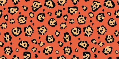 Seamless pattern with abstract animal print. Painting of jaguar, leopard, wild cats. Vector graphics.