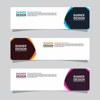 Vector set of landscape banner background design concept. Web background business layout template