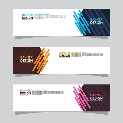 Vector set of landscape banner background design concept. Web background business layout template