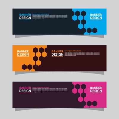 Vector set of landscape banner background design concept. Web background business layout template