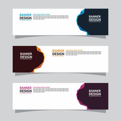 Vector set of landscape banner background design concept. Web background business layout template