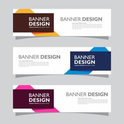 Vector set of landscape banner background design concept. Web background business layout template