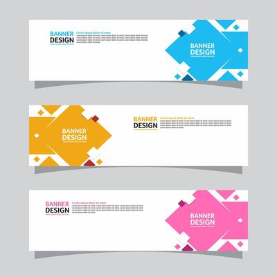 Vector set of landscape banner background design concept. Web background business layout template