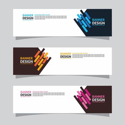 Vector set of landscape banner background design concept. Web background business layout template