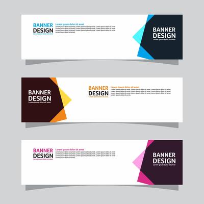 Vector set of landscape banner background design concept. Web background business layout template