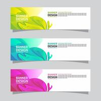 Vector set of landscape banner background design concept. Colorful background business layout template