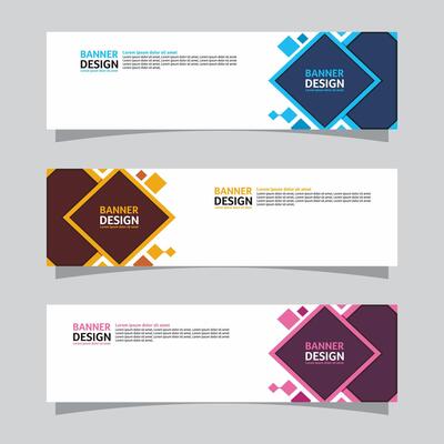 Vector set of landscape banner background design concept. Web background business layout template