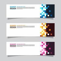 Vector set of landscape banner background design concept. Pixel background business layout template