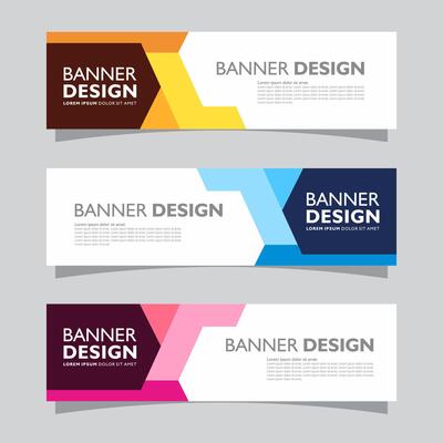 Vector set of landscape banner background design concept. Web background business layout template