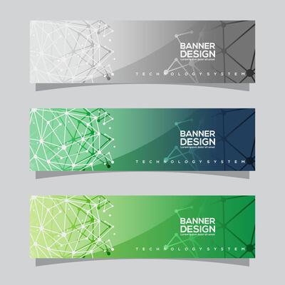 Vector set of landscape banner background design concept. Web background business layout template
