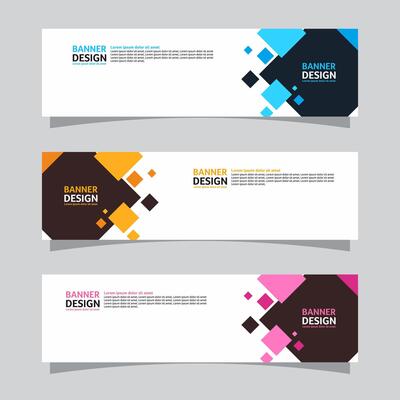 Vector set of landscape banner background design concept. Web background business layout template